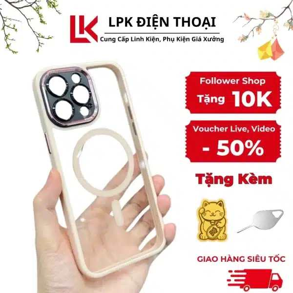 Ốp Điện Thoại Cứng Có Khung Từ Tính Bảo Vệ camera